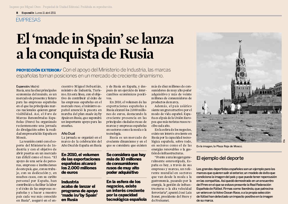 El ‘made in Spain’ se lanza a la conquista de Rusia – Diario Expansión