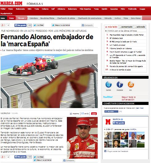 Alonso ya es embajador