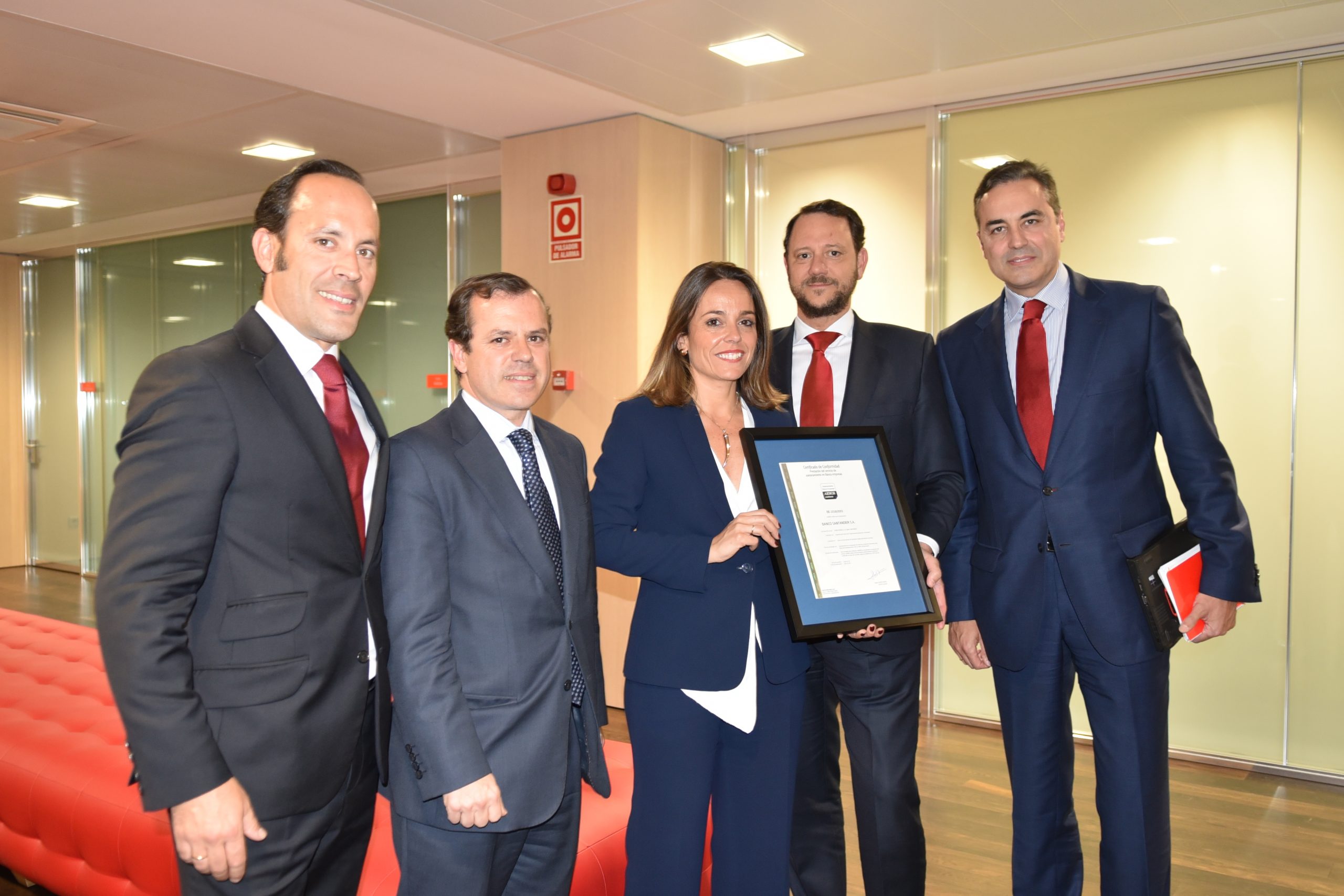 Santander España obtiene el certificado AENOR de excelencia en Asesoramiento de Banca de Empresas