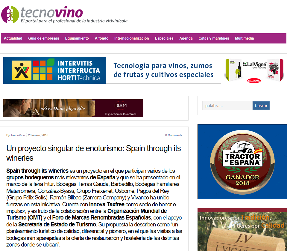 Un proyecto singular de enoturismo: Spain Through its Wineries