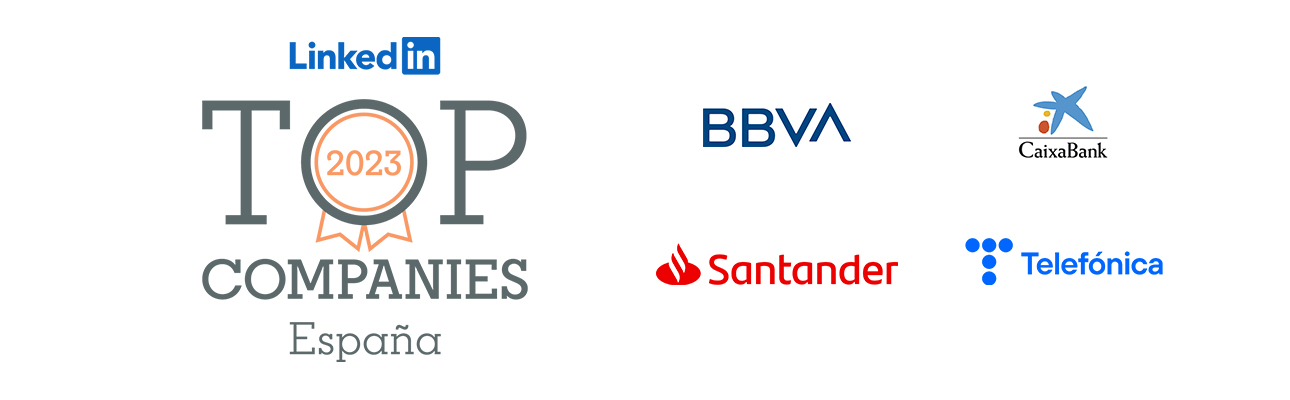 BBVA, CaixaBank, Santander y Telefónica, en el LinkedIn Top Companies 2023 de España